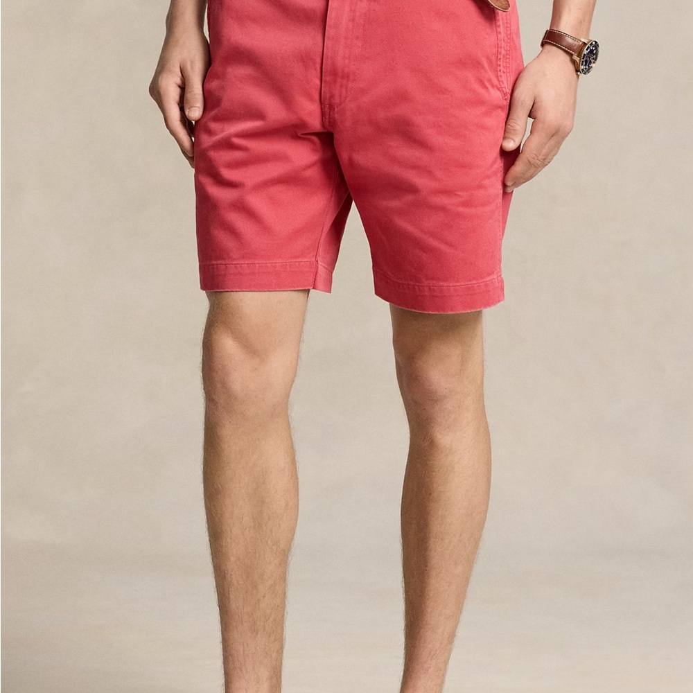 NWT Polo Ralph Lauren Nantucket Red Khaki Flat Front Shorts - Picture 3 of 11
